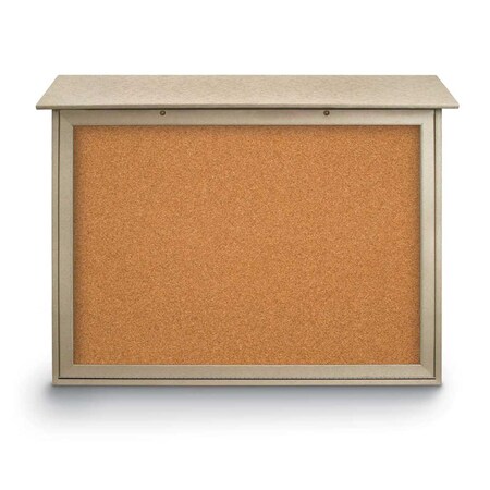 United Visual Products Indoor Enclosed Combo Board, 48"x36", White Frame/Black Porc & Pumice UVCB4836W-BLKPORC-PUMICE